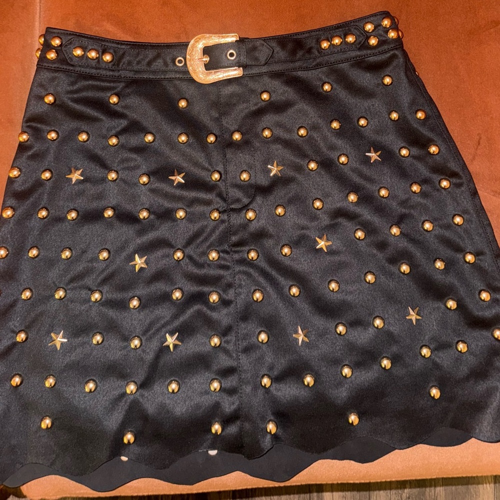 Anthropologie Studded Suede Mini Skirt - Picture 4 of 7